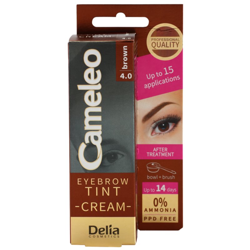 DELIA COSMETICS Cameleo Professional Cream Eyebrow Colourant Ammonia - Free Shade 4.0 Brown 15 ml