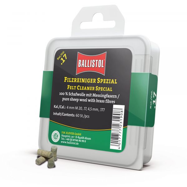 Ballistol  Reinigungspfropfen Filz Spezial Kal. .17 60 Stück