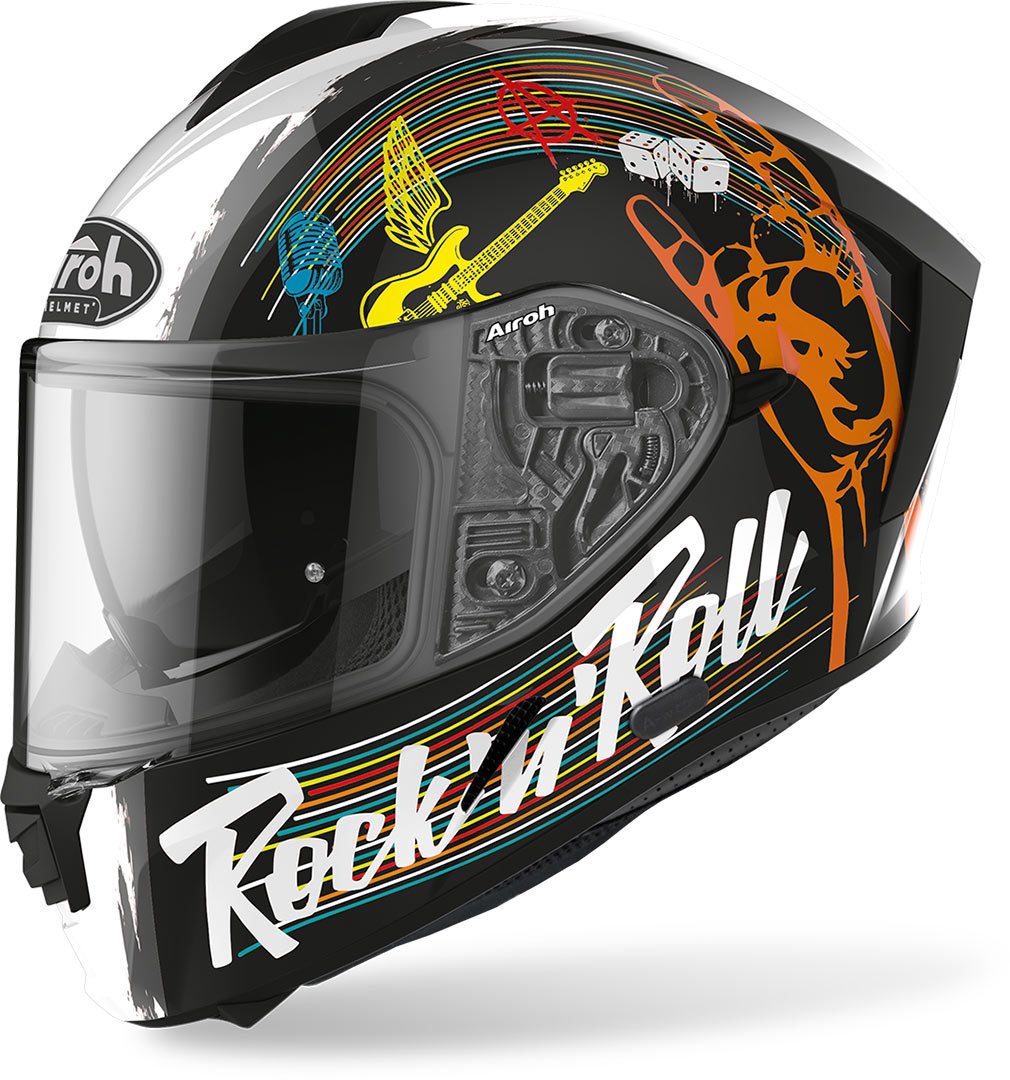 4028 Airoh Spark Rock'N'Roll Helm, schwarz, Größe XS, schwarz, Größe XS