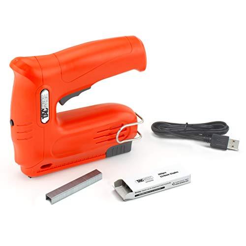 Tacwise  1563 Hobby 53-13EL Cordless 4V Nail Gun with 200pcs Staples Electric Stapler, Orange, Very Good