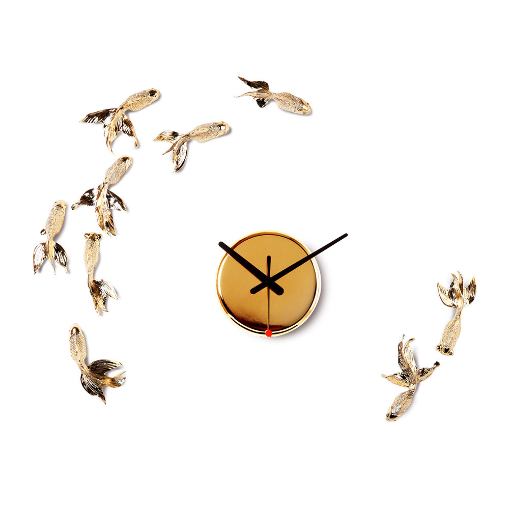Haoshi - Goldfish X Clock - Black & Gold