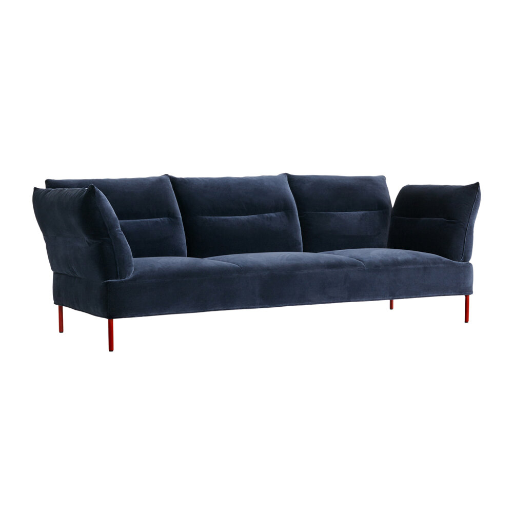 HAY - Pandarine 3 Seater Sofa with Reclining Armrest - Romo Ice 24 Marine
