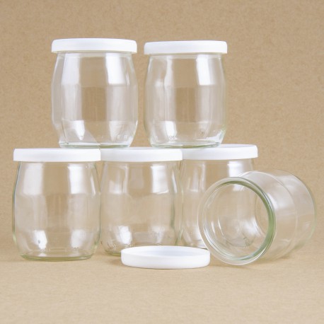 RADIS ET CAPUCINE Pots de yaourts en verre avec bouchon x6