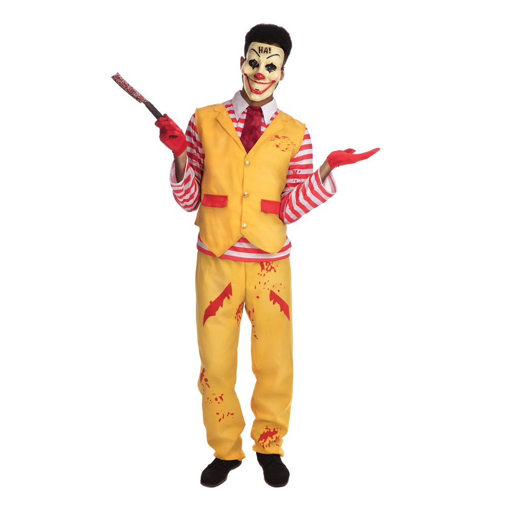 Bristol Novelty Bristol Novelty Mens Dapper Clown Halloween Costume (XL) (Yellow/White/Red)