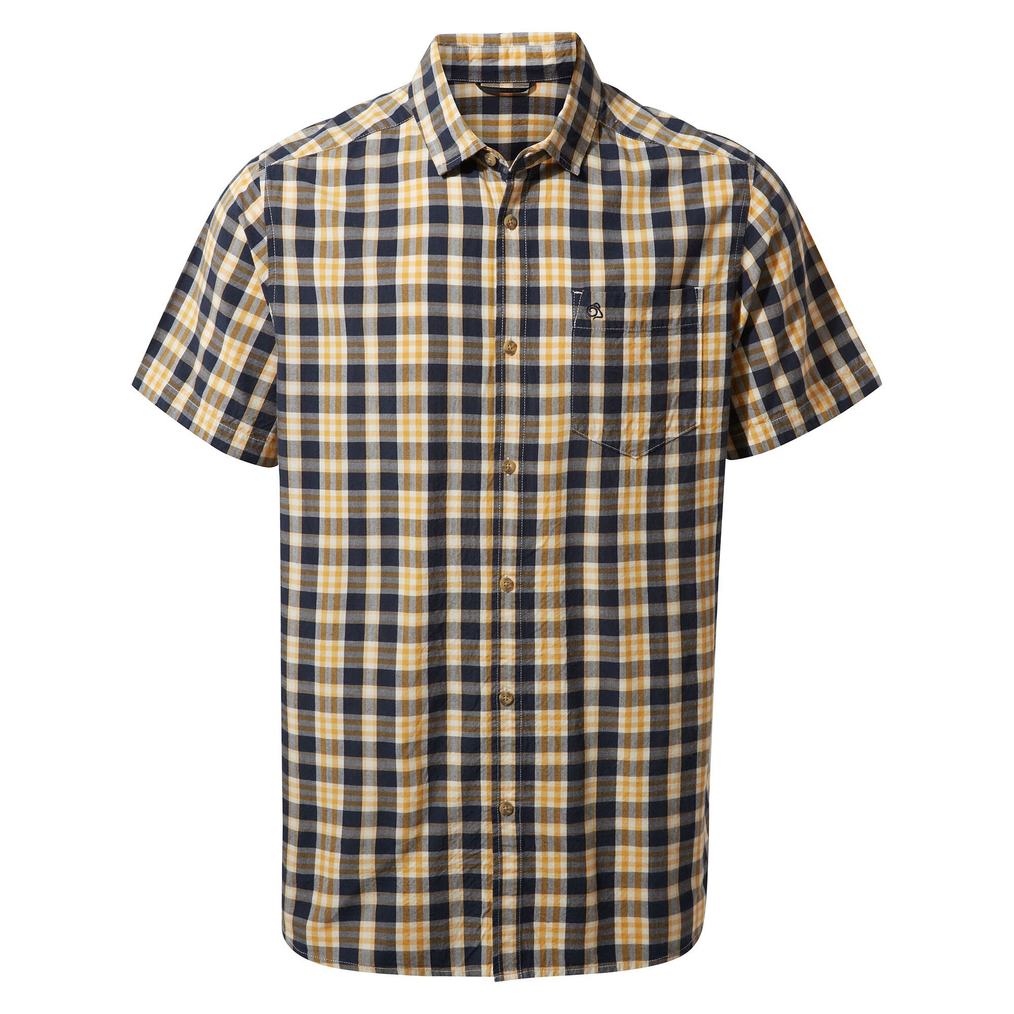  Craghoppers Mens Jose Short Sleeved Shirt (M) (Steel Blue Check)
