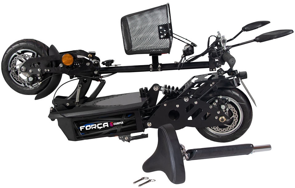 Forca  E-Scooter Camper Basic 20 km/h Safety Plus mit Nabenmotor (inkl. Blinker + Gepäck-Case + Lithium-Akku)