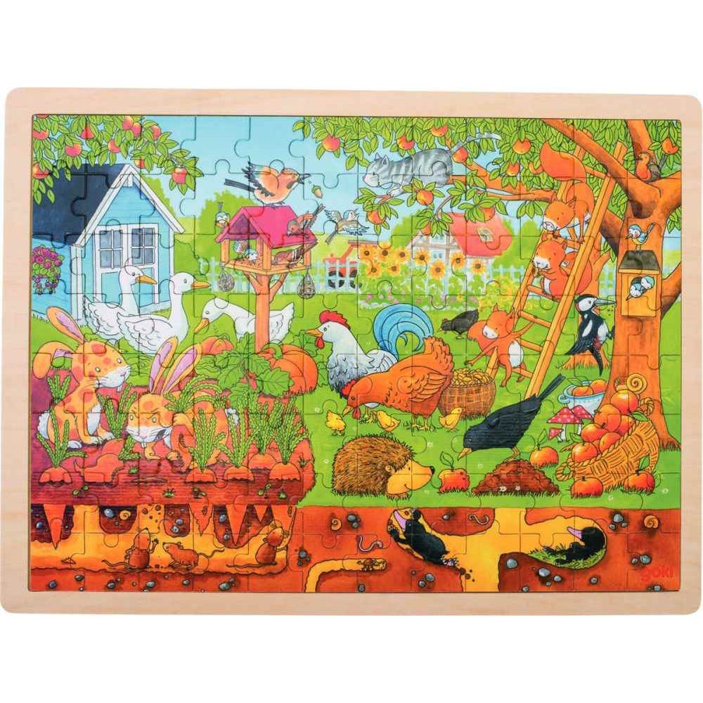NC Puzzle à cadre en bois de 96 pièces le jardin