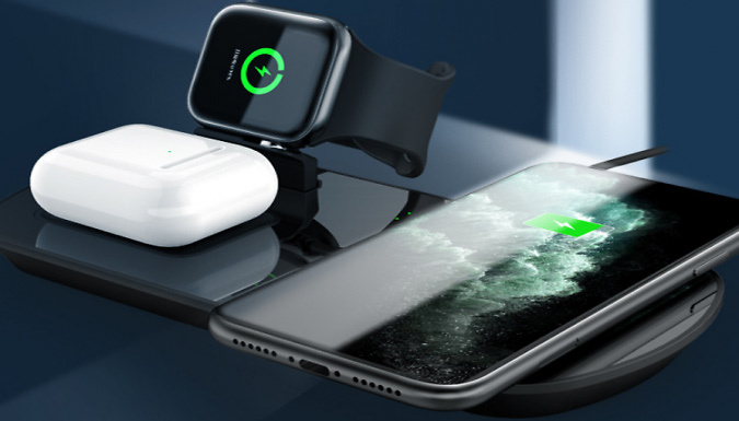MBLogic 3-in-1 Qi-Compatible Wireless Charging Station