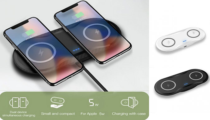 MBLogic 2-in-1 Dual QI Wireless Phone Charging Station - 2 Colours