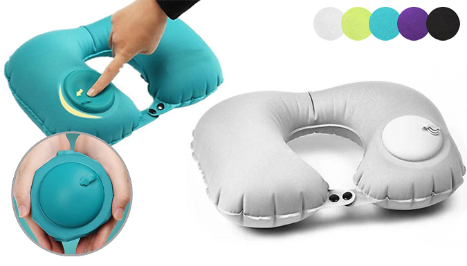 SecretStorz Inflatable U-Shaped Travel Pillow - 5 Colours