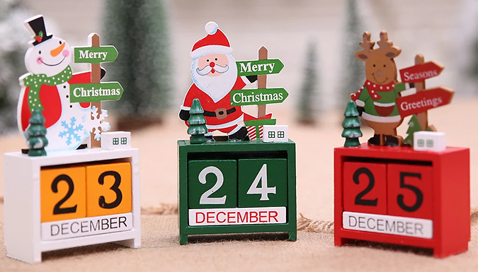 Fantasy Supply 1 or 2 Christmas Wooden Countdown Calendars - 3 Designs