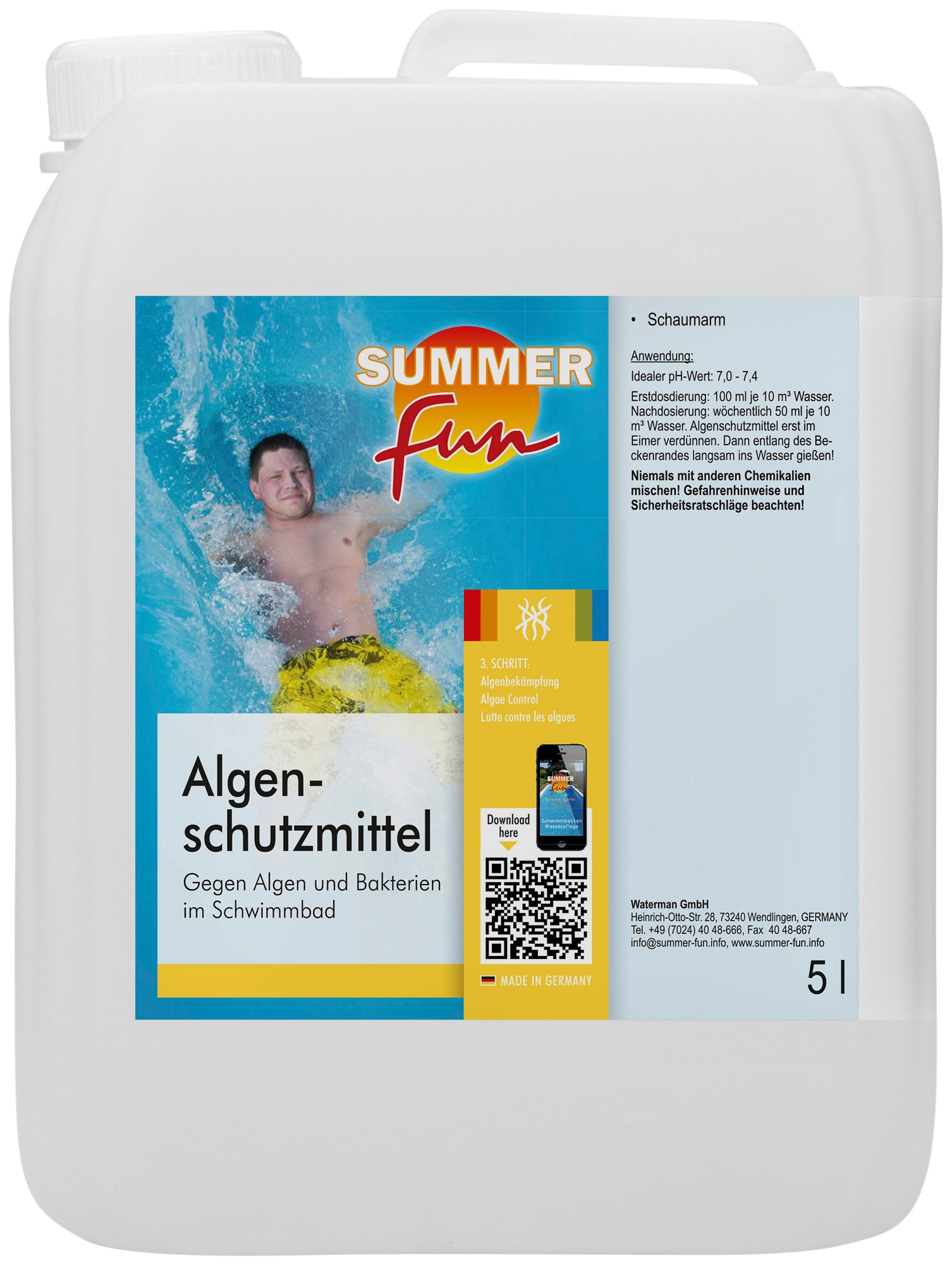 Summer Fun  Poolpflege Algenschutzmittel schaumfrei, 5 l