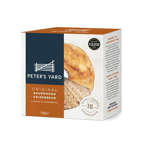 Jarrold Deli Other Brands PETERS YARD ORIGINAL SOURDOUGH CRISPBREAD MEDIUM WITH HOLE 145G