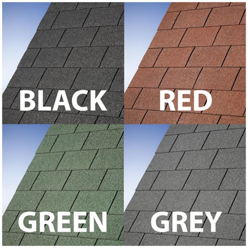 BillyOh Premium Felt Roofing Shingles - Felt Tiles Pack  - Grey Roofing Shingle Pack (12 m²)
