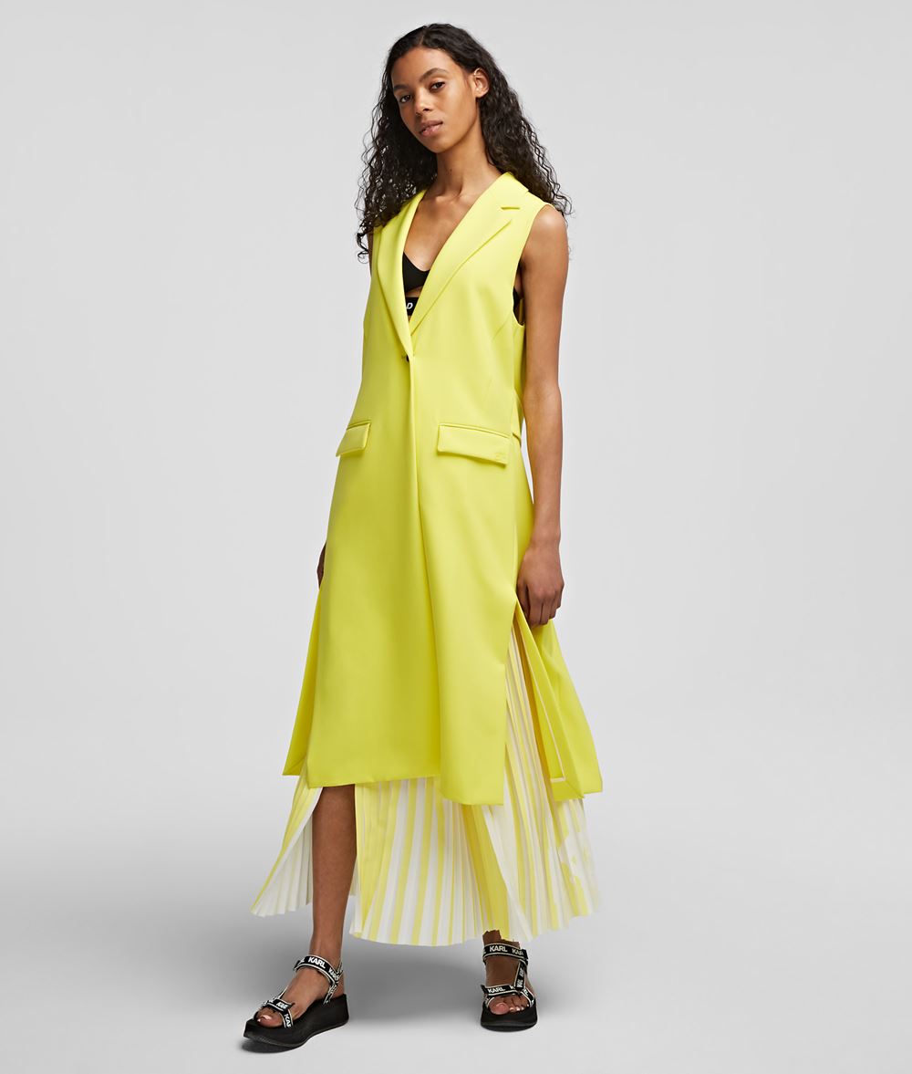 Karl Lagerfeld VESTE LONGUE SANS MANCHES À DOS PLISSÉ