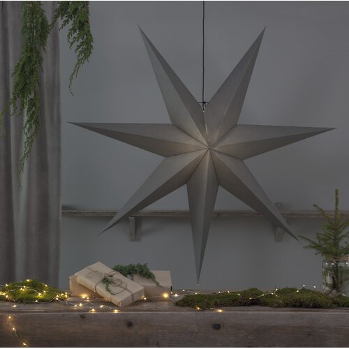 Die Saisontruhe Beleuchtete Fensterdekoration 1-flammig Stern Größe: 100 cm H x 100 cm B x 21 cm T, Farbe: Grau