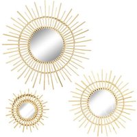 Nicola Spring Angelica Rattan Wall Mirrors Set | 3 Sizes