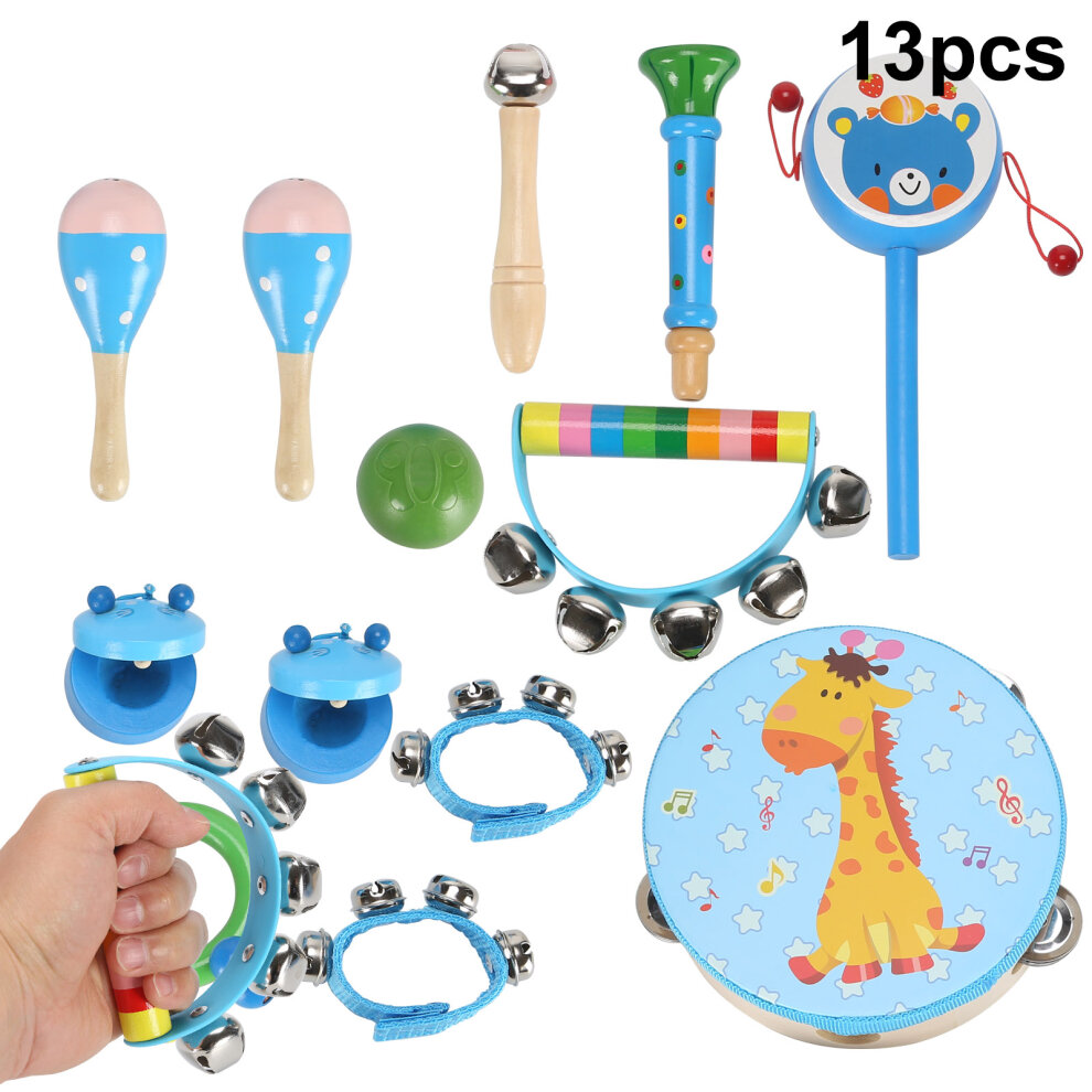 Unbranded (Blue) Toddlers Wooden Musical Toys Rhythm Percussion Toy