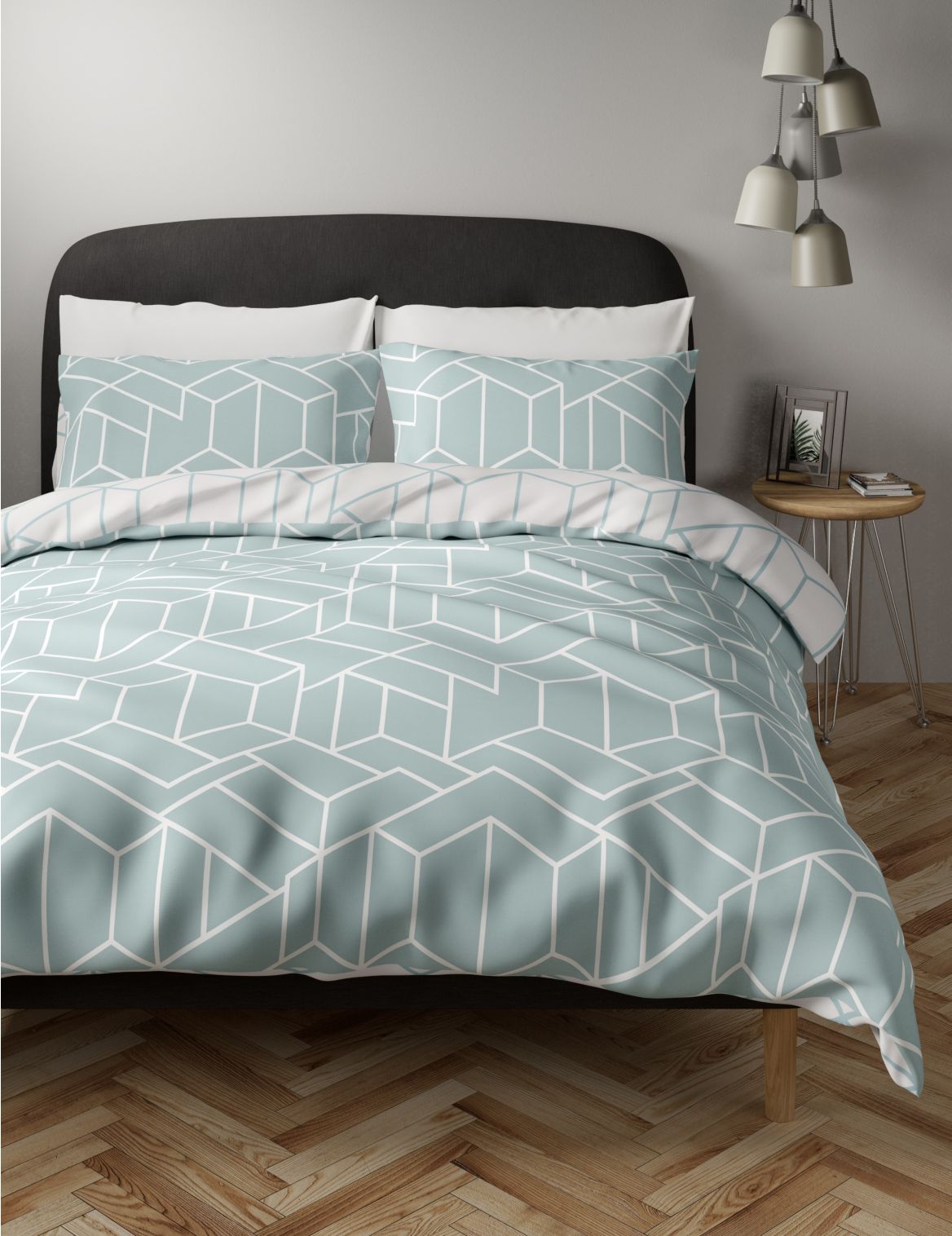 Cotton Mix Geometric Bedding Set grey