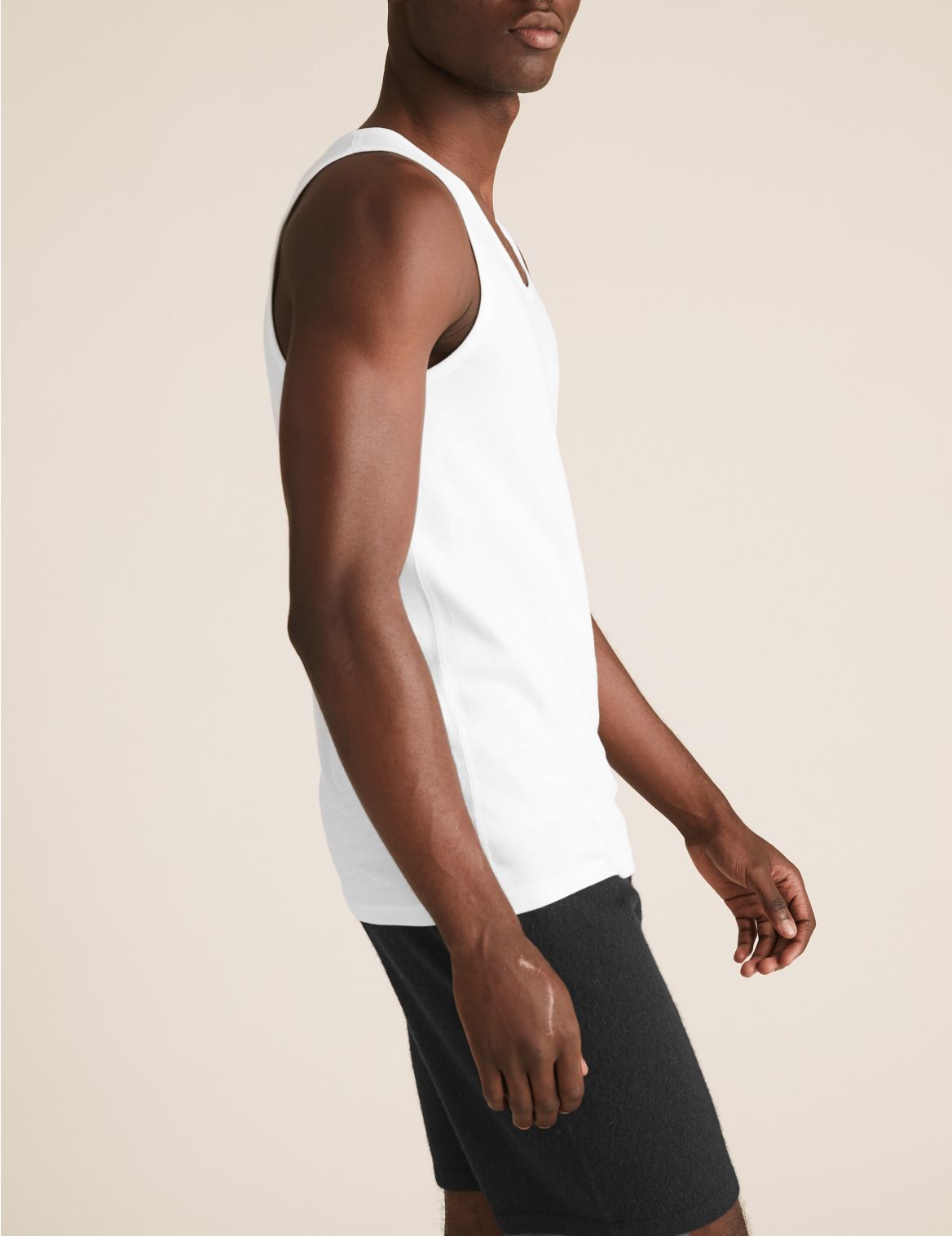 3 Pack Pure Cotton Sleeveless Vests white