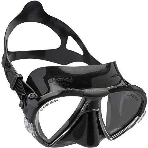 Cressi Matrix Premium Diving Snorkeling Mask, Black, One Size - Open Box