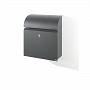 ALLEBACKER-SCHULTE GMBH Letter Box, With Newspaper Compartment Above, Grey Alumi