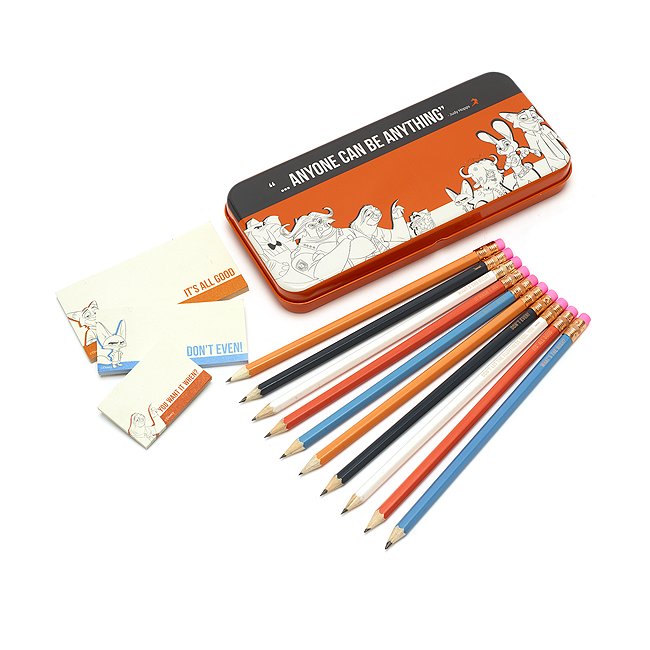 Disney Store Zootropolis Pencils and Sticky Notes Tin - From shopDisney