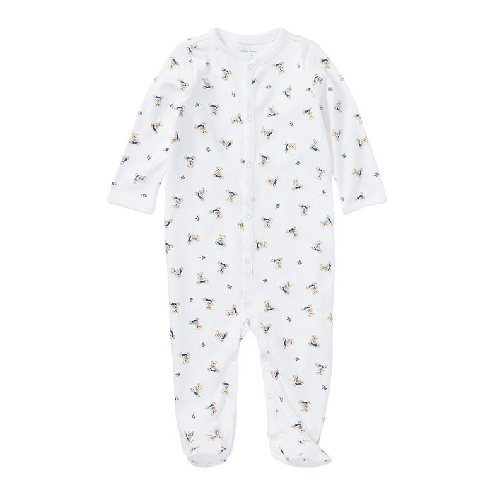 Polo Ralph Lauren White Bear-print Cotton Babygrow  9 Months