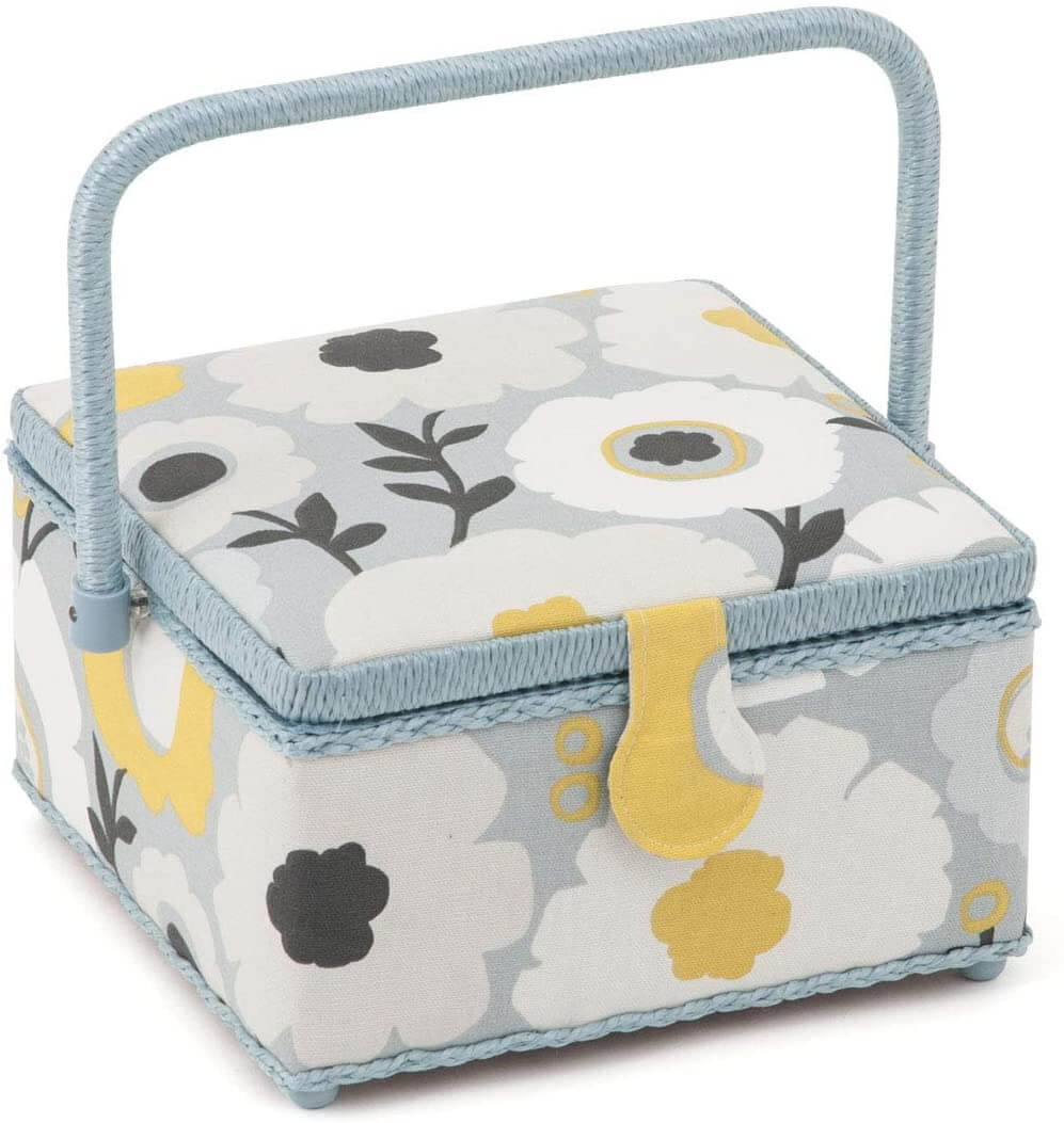 Hobbygift Groves Floral Square Sewing Box Medium - MEDIUM, SCANDI FLORAL
