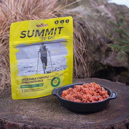 Summit to eat Vegetable Chipotle Chilli with Rice