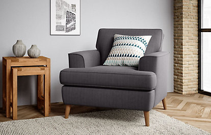 Marks and Spencer Copenhagen Armchair - CHR - Light Grey, Light Grey