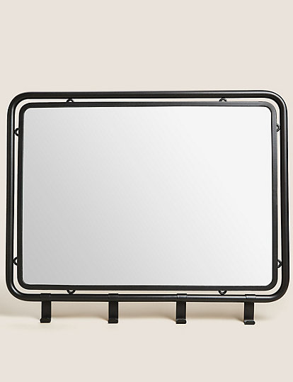 Marks and Spencer Lexington Rectangular Hanging Wall Mirror - 1SIZE - Black, Black