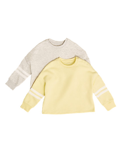Marks and Spencer 2pk Adaptive Cotton Sweatshirts (2-16 Yrs) - 2-3 Y - Multi, Multi