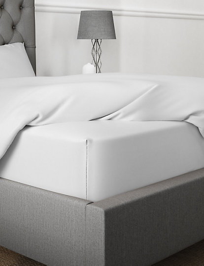Marks and Spencer Egyptian Cotton 400 Thread Count Sateen Extra Deep Fitted Sheet - 5FT - Pearl Grey, Pearl Grey