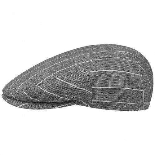 Stetson Kent Flat Cap (Linen) | Blue Pinstripe | M (56-57cm)