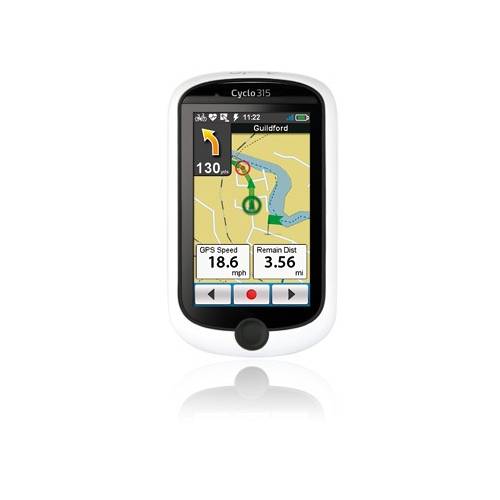 Mio 315R Heart Rate & Cadence GPS Cycling Computer - White / GPS / Heart Rate & Cadence - Europe Maps
