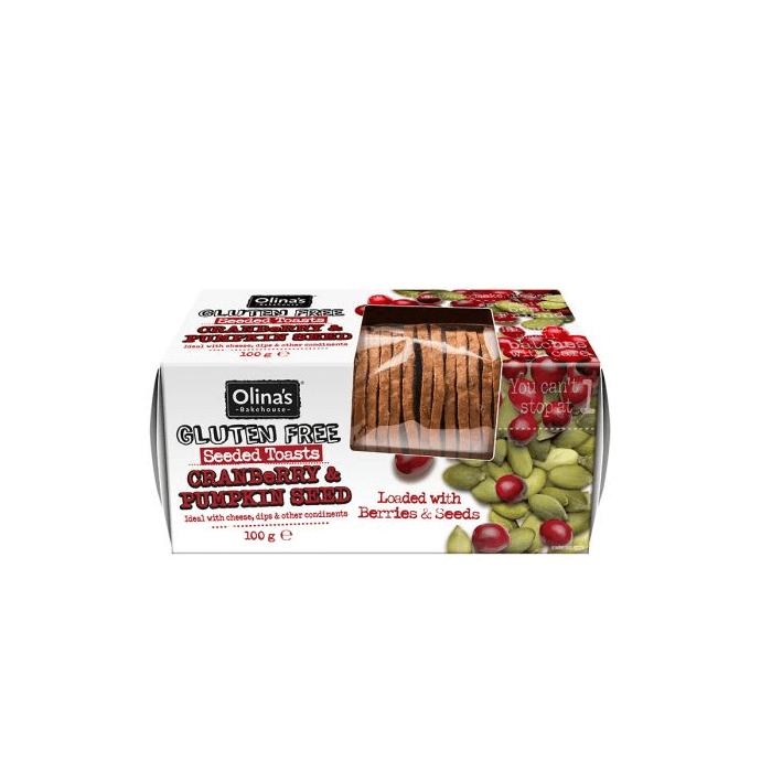 Jarrold Deli Other Brands Olina’s Bakehouse Gluten Free Cranberry & Pumpkin Seed 100g