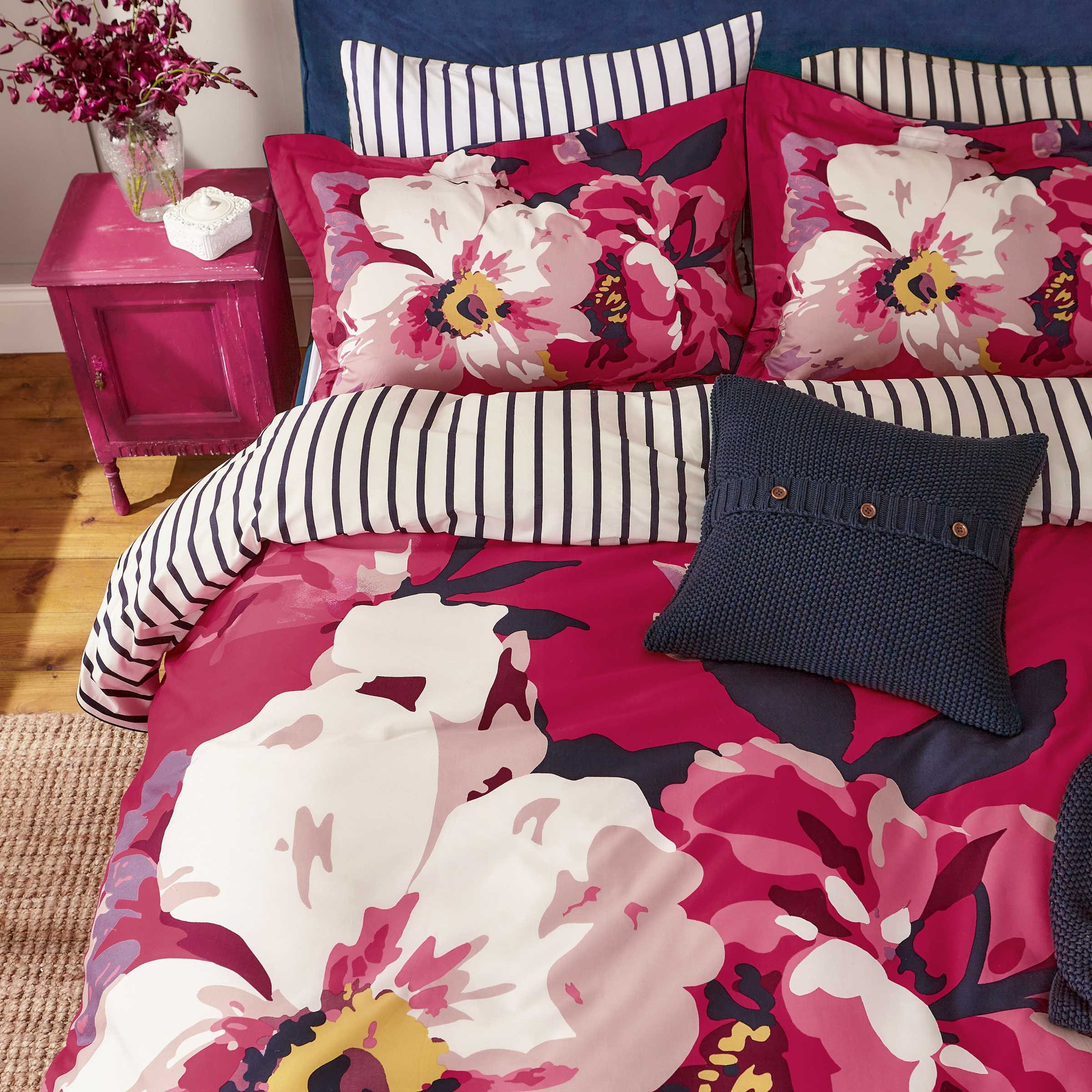 Joules Bircham Bloom Double Duvet Cover Set, Raspberry