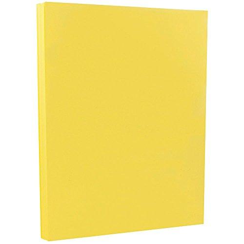 JAM Paper Vellum Bristol Cardstock - 215.9 x 279.4 mm Coverstock - 145gsm - Yellow - 50 Sheets/Pack - Brand New