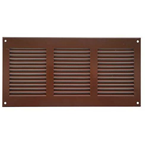 Europlast 300 x 150mm // 12 x 6 inch BROWN Air Vent Grille Cover Ventilation Cover, Metal, with Insect Protection - Brand New