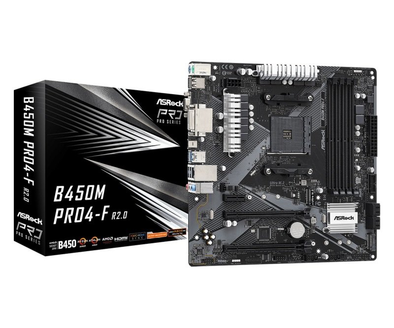 Asrock B450M PRO4-F R2.0 mATX Motherboard